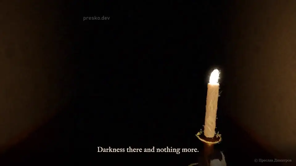Chapter II, Darkness: Darkness there and nothing more.