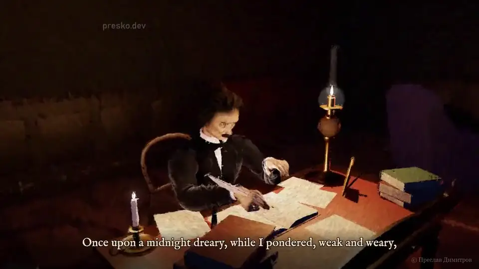 Once upon a midnight dreary, while I pondered, weak and weary,
